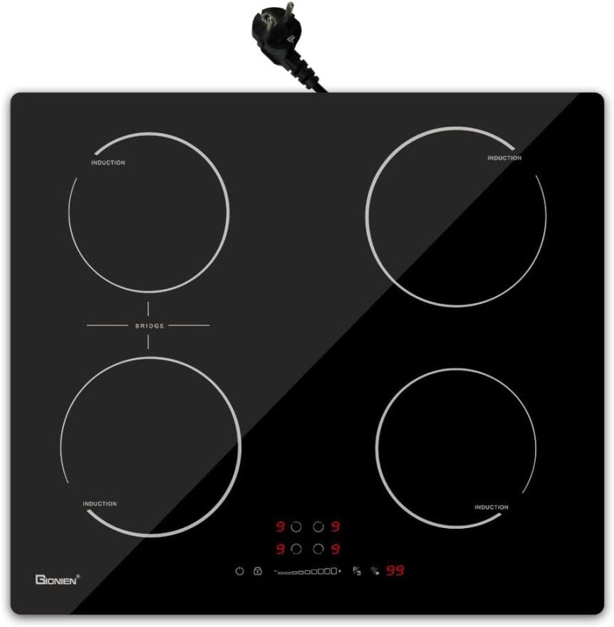 GIONIEN placa à induction 60 cm – Encastrable potentee con zone flexible Bridge