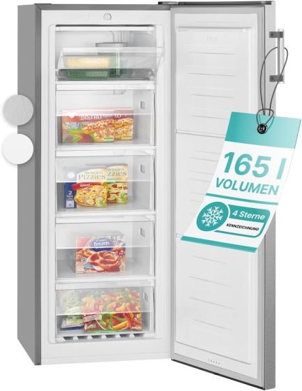 Bomann Congélateur armario 165 L – 5 tiroirs, puerta réversible, bac à glaçons incluido, GS 7317.1 blanco