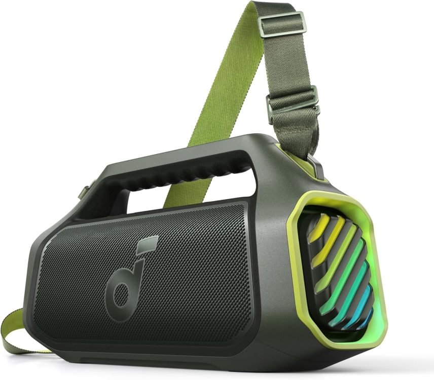sondcore Boom 2 Plus altavoz exteriore 140 W – 2+2 canaux, BassUp 2.0, 20 h, charge rapide, IPX7, éclairage RGB, USB-C, batería externe