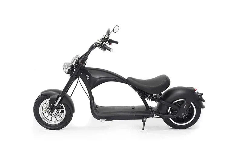 Mangosteen M1P Chopper eléctrico negro mat – Moteur sin balais 2000 W, velocidad maximale 60 km/h