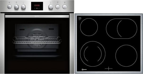 NEFF EDX442 Ensemble horno/placa – horno encastrable E1ECD0AN0 N30 CircoTherm 60 cm acero inoxidable + placa eléctrico M13R42N2 N50 60 cm negroe con cadre
