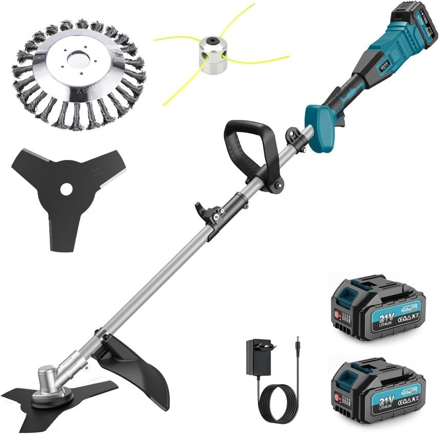 Cope-bordures inalámbrico con 2 baterías 16 000 mAh/21 V – desbrozadora brushless 1000 W, cope 30 cm, multifunción E-Edge