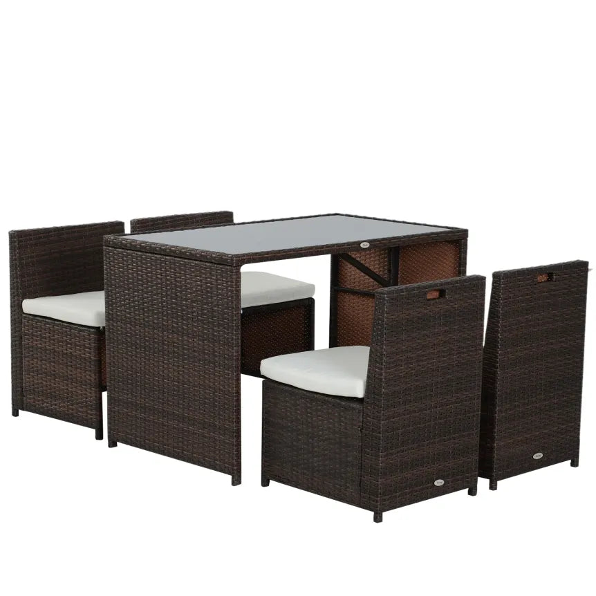otsunny conjunto de jardín 5 piezas en résine tressée – Résistant aux intempéries y aux UV