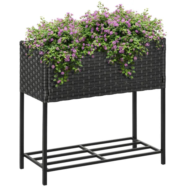 otsunny jardínière surélevée ergonomique con estantería – Résine tressée
