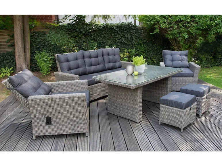 Ensemble repas de jardín haut de gamme en aluminio « Asti », 6 piezas