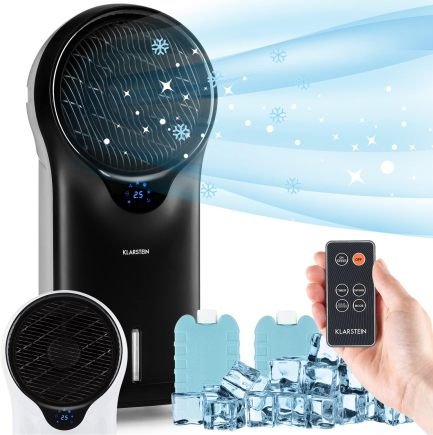 Klarstein Rafraîchisseur d’air 3-en-1 con refroidissement à eau – Refroidisseur évaporatif, humidificateur y ventilador, depósito 5,5 L, 90 W
