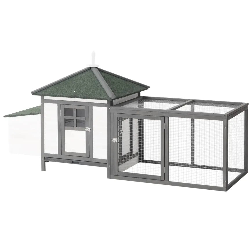 PawHut Gallinoero para gallinoas naines en pino, con Parque y pondoir, résistant aux intempéries