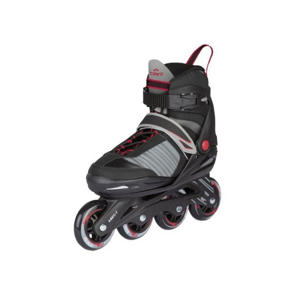 CRIVIT Rollers en ligne con réglage brevyé de la ancho y de la longueur (negro/rojo)
