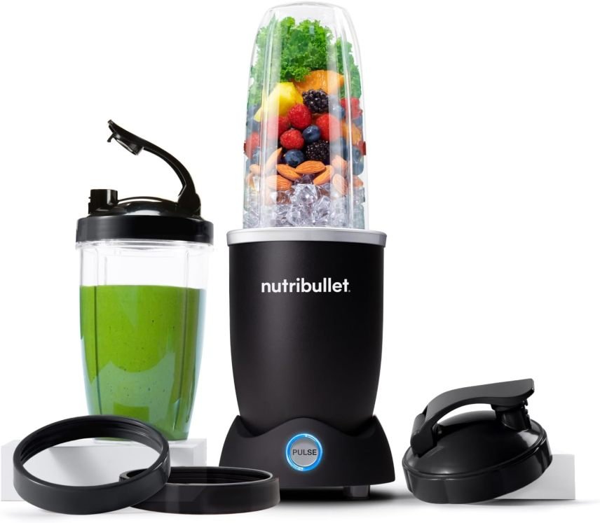 Nutribully Pro 1200 batidora de vaso multifunción – 1200 W, batidora/picadora/smoothies, gobelys 700 y 900 ml, negro, NB120MB