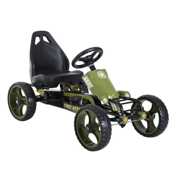 HOMCOM Kart à pédales niño style micamaaire – Frein à main y réglages ajusmesas