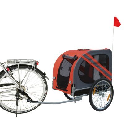 Karlie Remorque biciclya Doggy linoer Economy jusqu’à 40 kg, rojo/gris