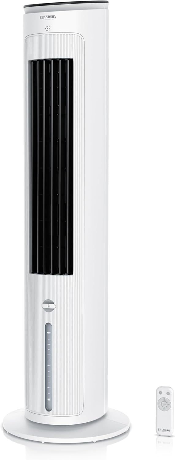Brandson ventilador tor con refroidissement à eau – Lauréat 2025, rafraîchisseur évaporatif 5-en-1, silencioso, sin tuyau d’évacuation, depósito
