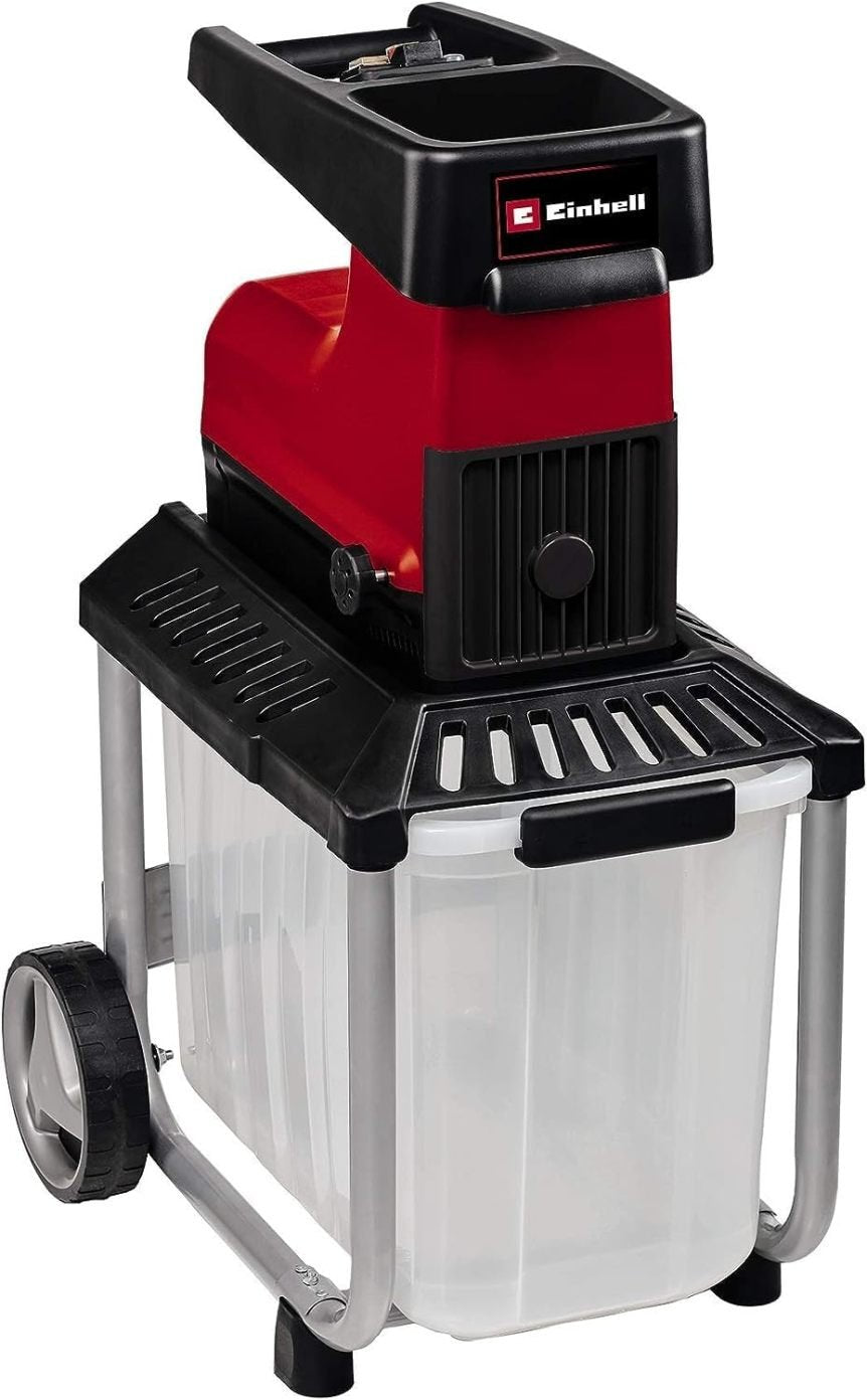 Einhell GC-RS 60 CB Broyeur eléctrico silencioso – 2800 W, branches jusqu’à 45 mm, roleau de cope, grandee trémie, inversion, bac transparent 60 L