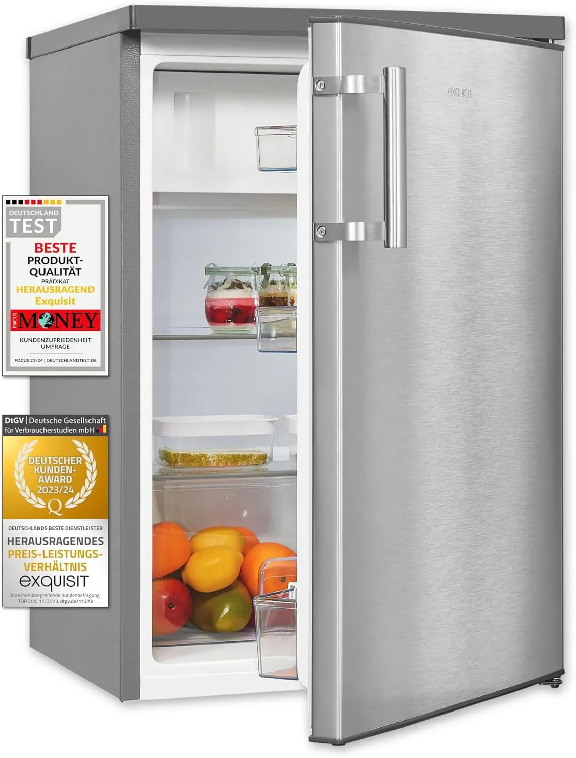 Exquisit frigorífico 120 L con compartiment congélateur 4 étoiles, pose libre, KS516-4-H-010D blanco