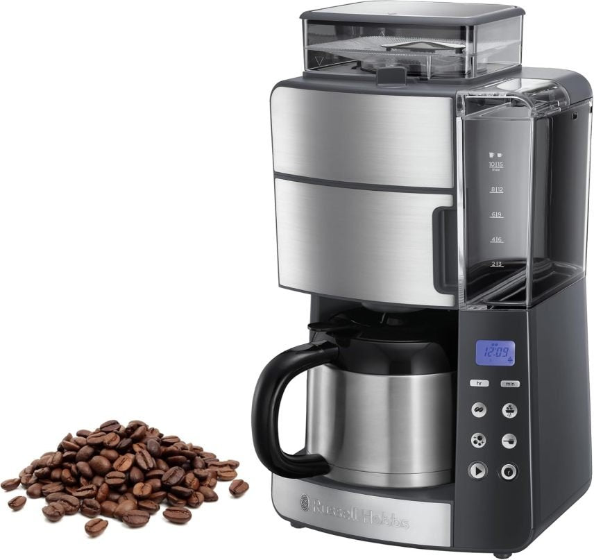 Russell Hobbs Grind&Brew 25620-56 cafyera filtre con broyeur y verseuse isotherme – Minuterie digitale, duchatte d’extraction, jusqu’à