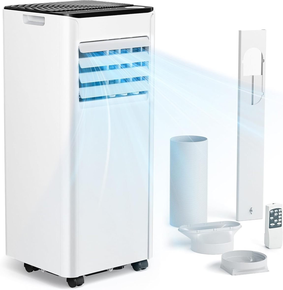 aire acondicionado mobile 9000 BTU con gaine d’évacuation – Appareil 4-en-1, fonctionnement silencioso