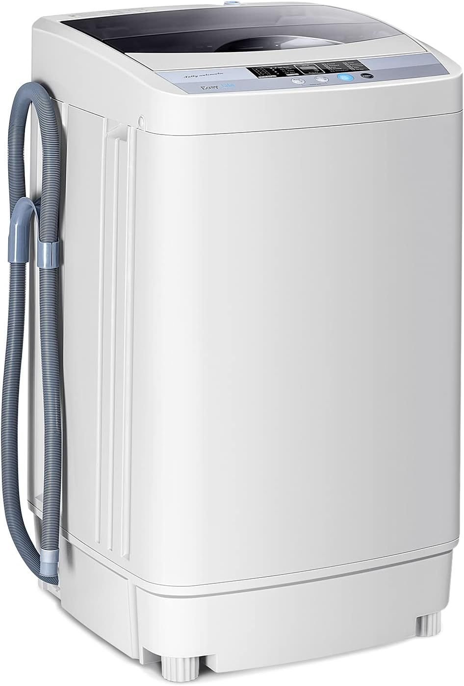 RELAX4LIFE lavadora automático 4,5 kg – Pompe, essorage, chargement top, pantalla LED, 10 programmes, 310/240 W, 50 × 50 × 85 cm, gris
