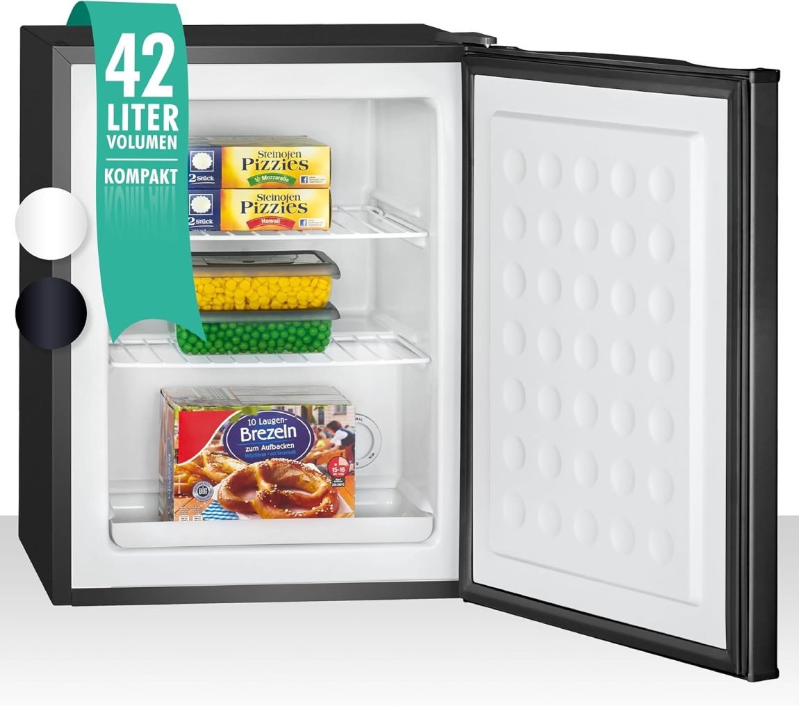 Bomann Congélateur compacto 42 L | 2 clayytes grillagées amovibles | puerta réversible y termostato regulable en continu | GB 7236 negro