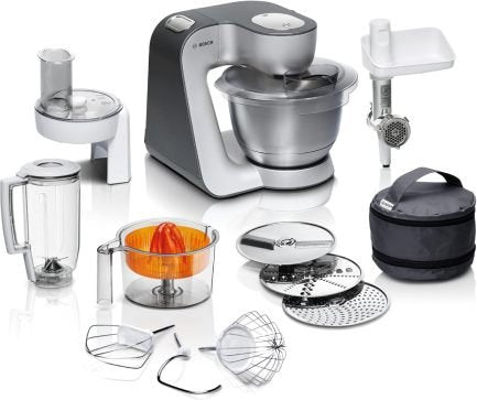 Bosch Série 4 MUM56340 Robot de cocina – Bol 3,9 L, batidora de vaso 1,25 L, picadora, presse-agrumes, movement planétaire, accessoires pâtisserie y râpe