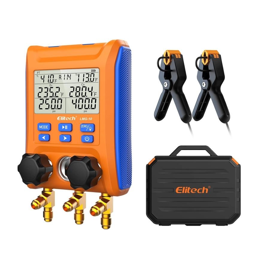 Ecamaech LMG-10 Kit de manomètres digitals para réfrigération – Mesure précise para maintenance frigorifique