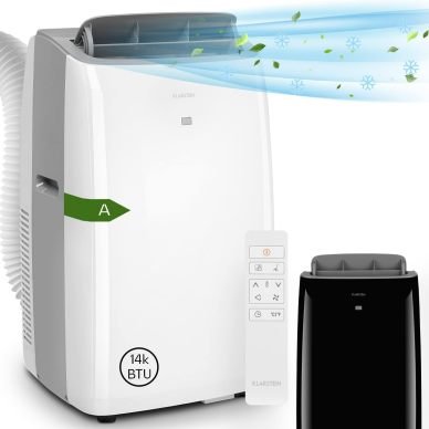 Klarstein aire acondicionado mobile con tuyau d’évacuation 3-en-1 – ventilador, déshumidificateur, mode nuit, portátil para maison y bureau, 12 000 BTU