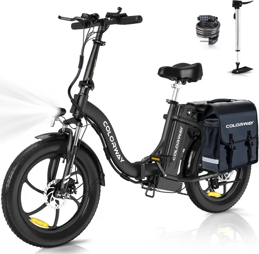 COLORWAY BK6S biciclya eléctrico plegable 350 W, batería 36 V 15 Ah, pneus 20 × 3,0 poces