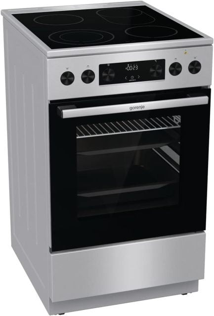 Gorenje GECS5C70XPA Cuisinière eléctrico 50 cm vitrocéramique – horno 70 L, GentleClose, précalefacción rapide, AirFry, ExtraSteam, mode pizza 300 °C