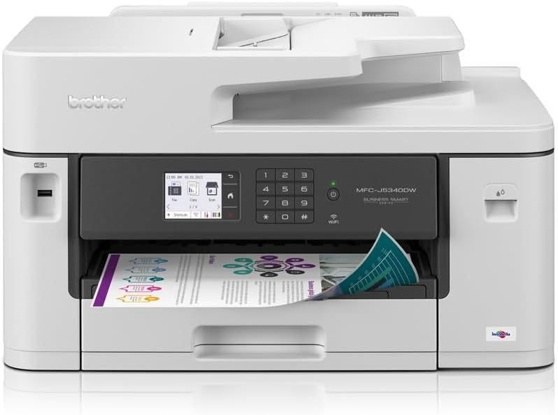 Brother MFC-J5345DW impresora multifunción jy d’encre coleur 4-en-1 – Bac 250 feuilles, impression, scan, copie y fax, blanco