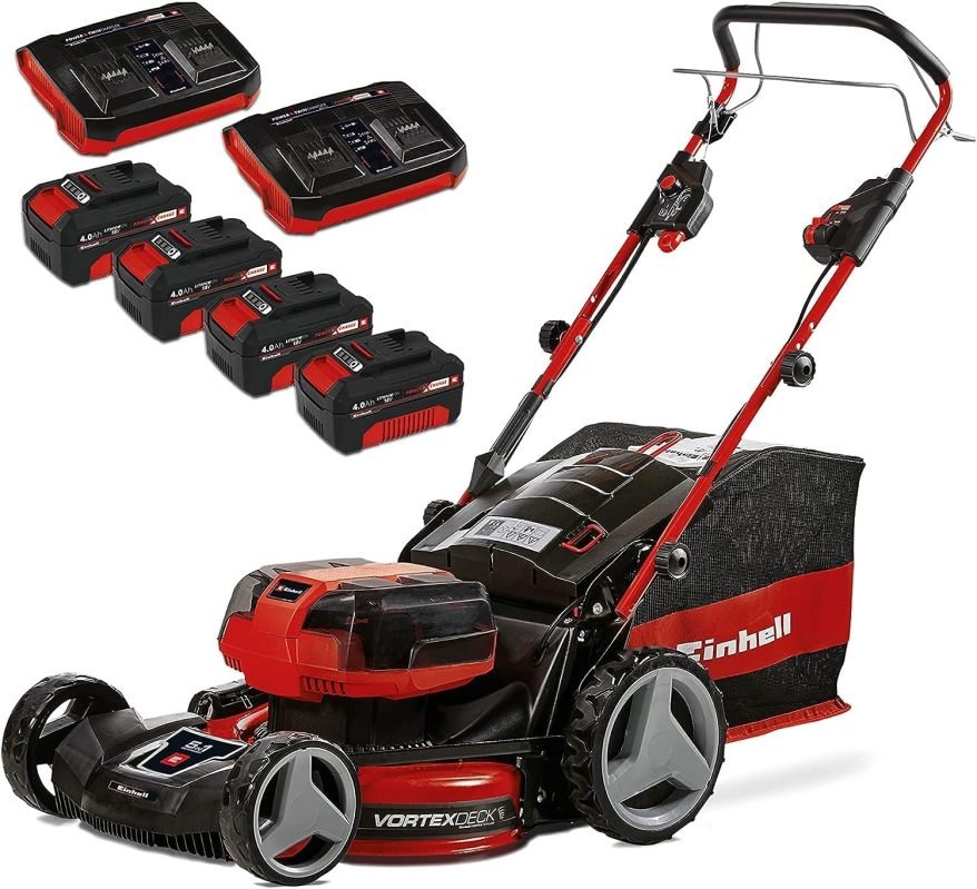 Einhell GE-cm 36/47 S HW Li Kit Power X-Change Cortacésped inalámbrico 36 V – ancho 47 cm, jusqu’à 700 m², moteur sin balais, autotractée, bac 75 L
