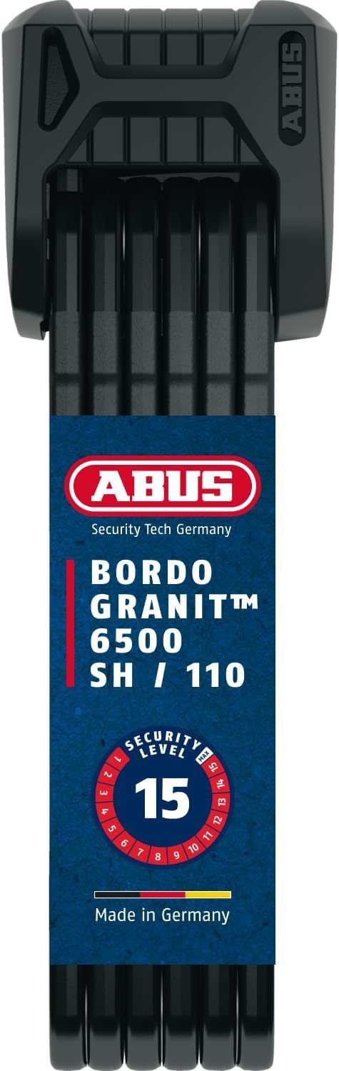 ABUS Bordo Granit XPlus 6500 SH Antivol plegable – 110 cm, negro