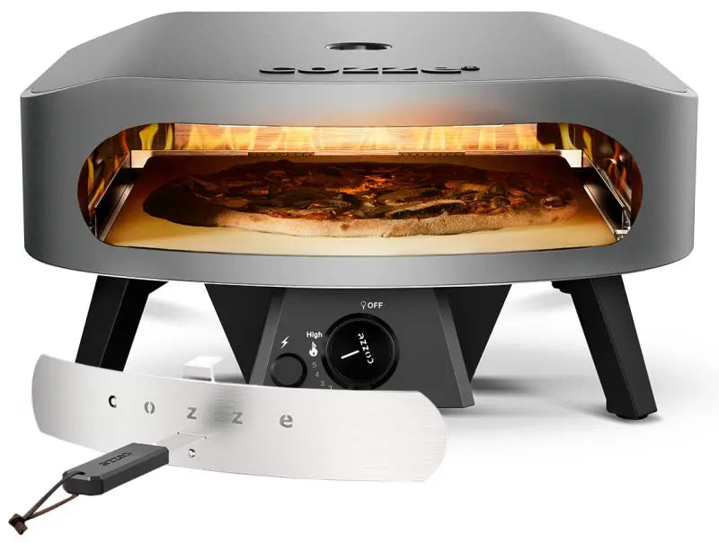 COZZE horno à pizza à gaz CLASSIC 42,5 cm (17 poces) – horno potente d’exterior con boclier thermique para résultats crostillants