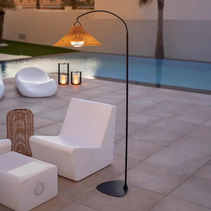Niza 165 Lampadaire arqué inalámbrico – Lampadaire LED sur batería para interior y exterior