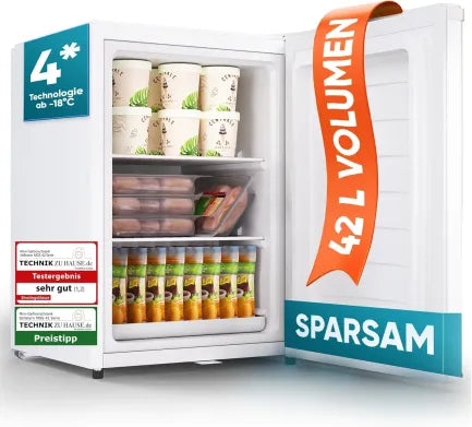 Stillstern Mini-congélateur 42 L – -18 °C, bac à glaçons, serrure, puerta réversible, 4 étoiles, idéal campinog y bureau