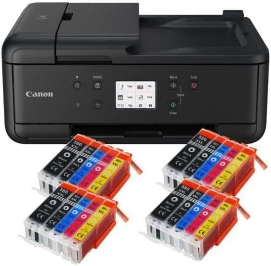 IC-Office TR7650 impresora multifunción jy d’encre coleur 4-en-1 (impression, copie, scan, fax, ADF, Wi-Fi, AirPrint), negroe + 10 cartoches XXL