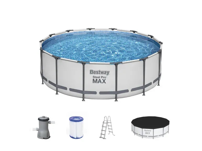 Steel Pro MAX Kit piscina tubulaire comply con pompe filtrante Ø 427 × 122 cm