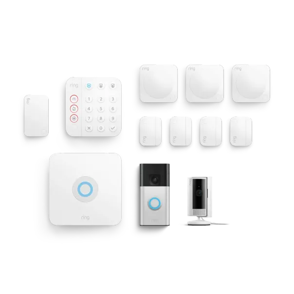 Pack Ring Alarm + caméra interiore 2e génération + sonnyte vidéo sur batería – Taille L