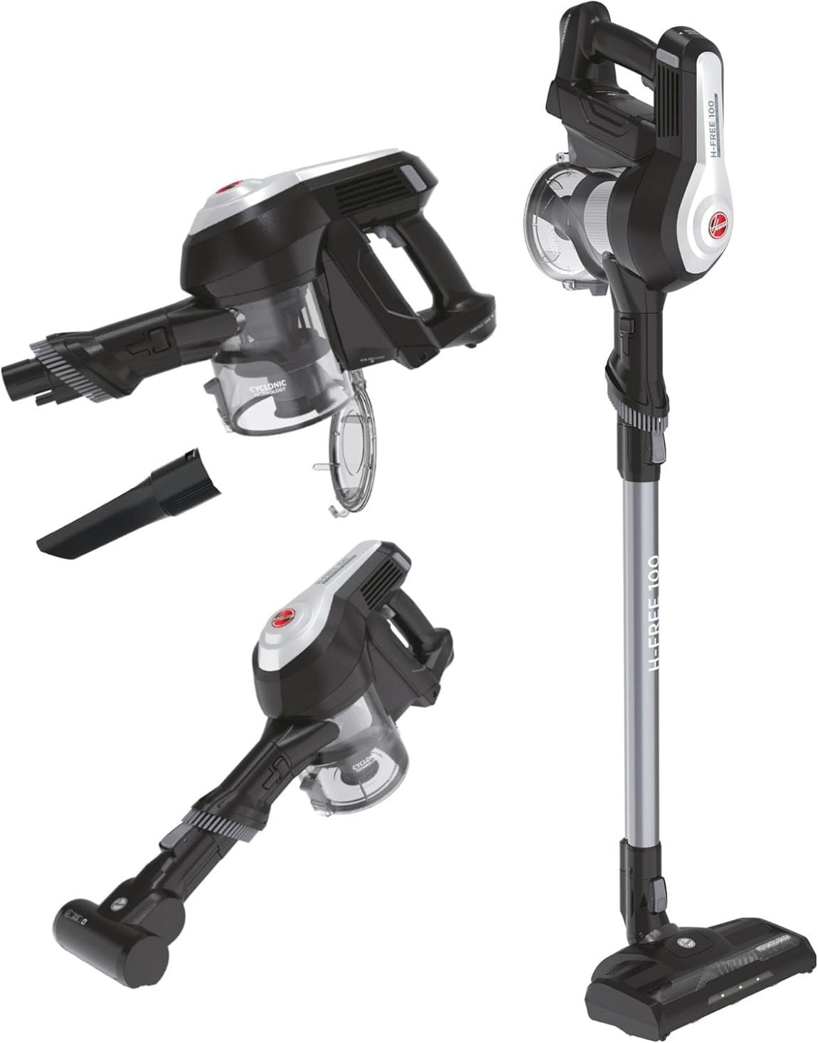 Hoover H-FREE 100 PyS aspiradora inalámbrico spécial poils d’animaux – Jusqu’à 40 min, LED, grande bac, position parking, suceur fentes y brosse