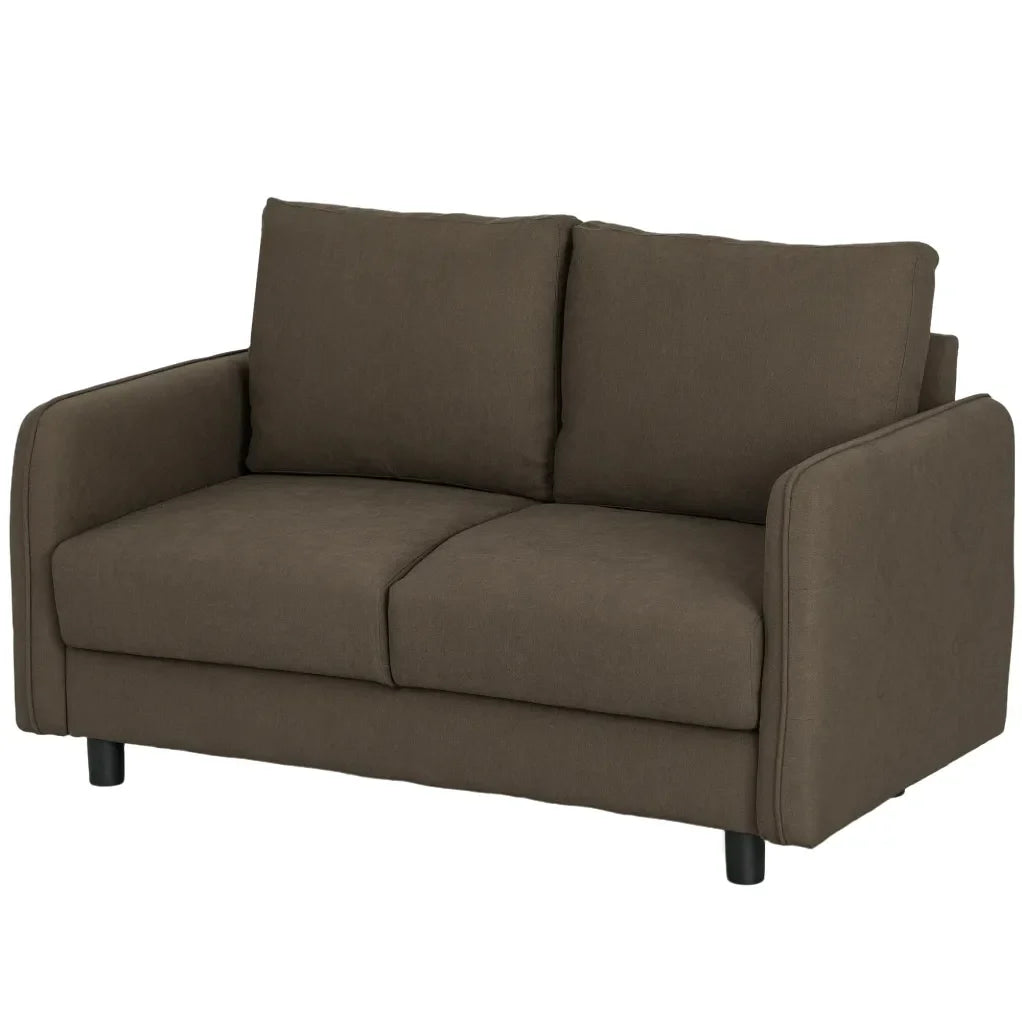 HOMCOM sofá 2 places con rangement, aspect terciopelo – Marron