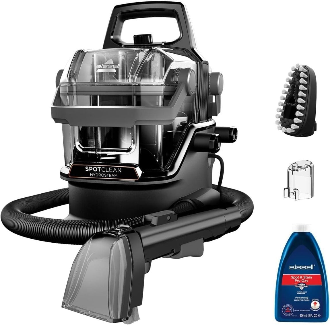 BISSELL SpotClean HydroSteam 3689N – limpiador de taches vapeur, brosse y aspire, multi-surfaces, séchage rapide, technologie HydroSteam