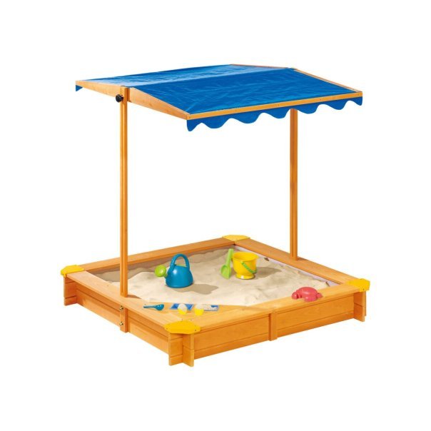 Playtive Bac à sable de madera con techo y stand de glaces