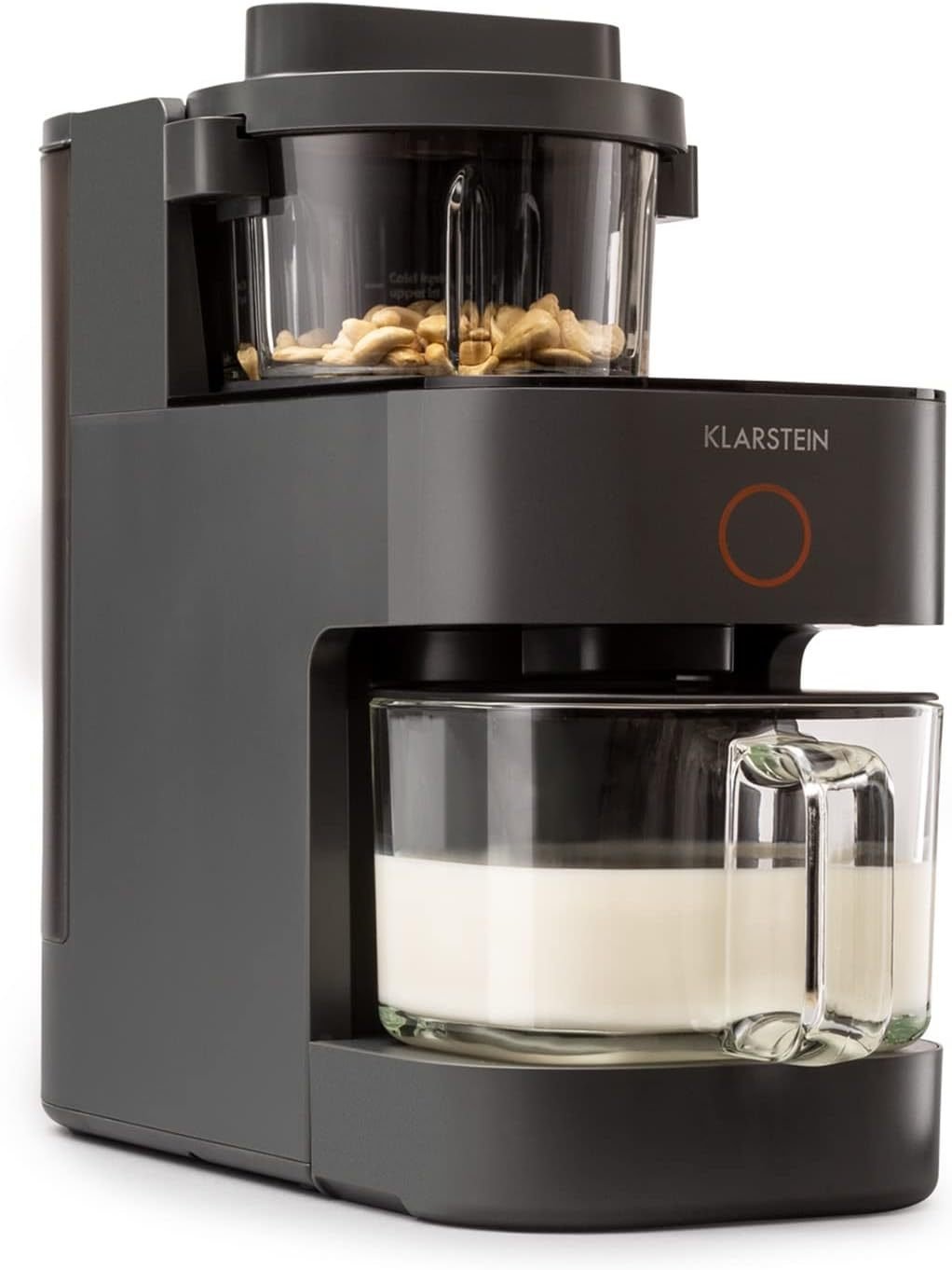 Klarstein batidora de vaso chauffant – Moteur 300 W + chauffe 1250 W, préparation de laits végtornillo de bancox, calefacción 360°, 30 000 tr/min, pantalla tactile, negro