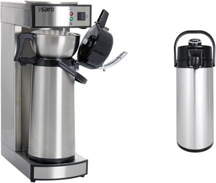 Saro cafyera thermique profesional con filtre panier y thermos – 2,2 L, env. 10 tasses, infusion y maintien au chaud