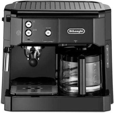 De'Longhi BCO 421.S cafyera combinée – puerta-filtre espresso y cafyera filtre, buse mosseur à lait, verseuse en verre