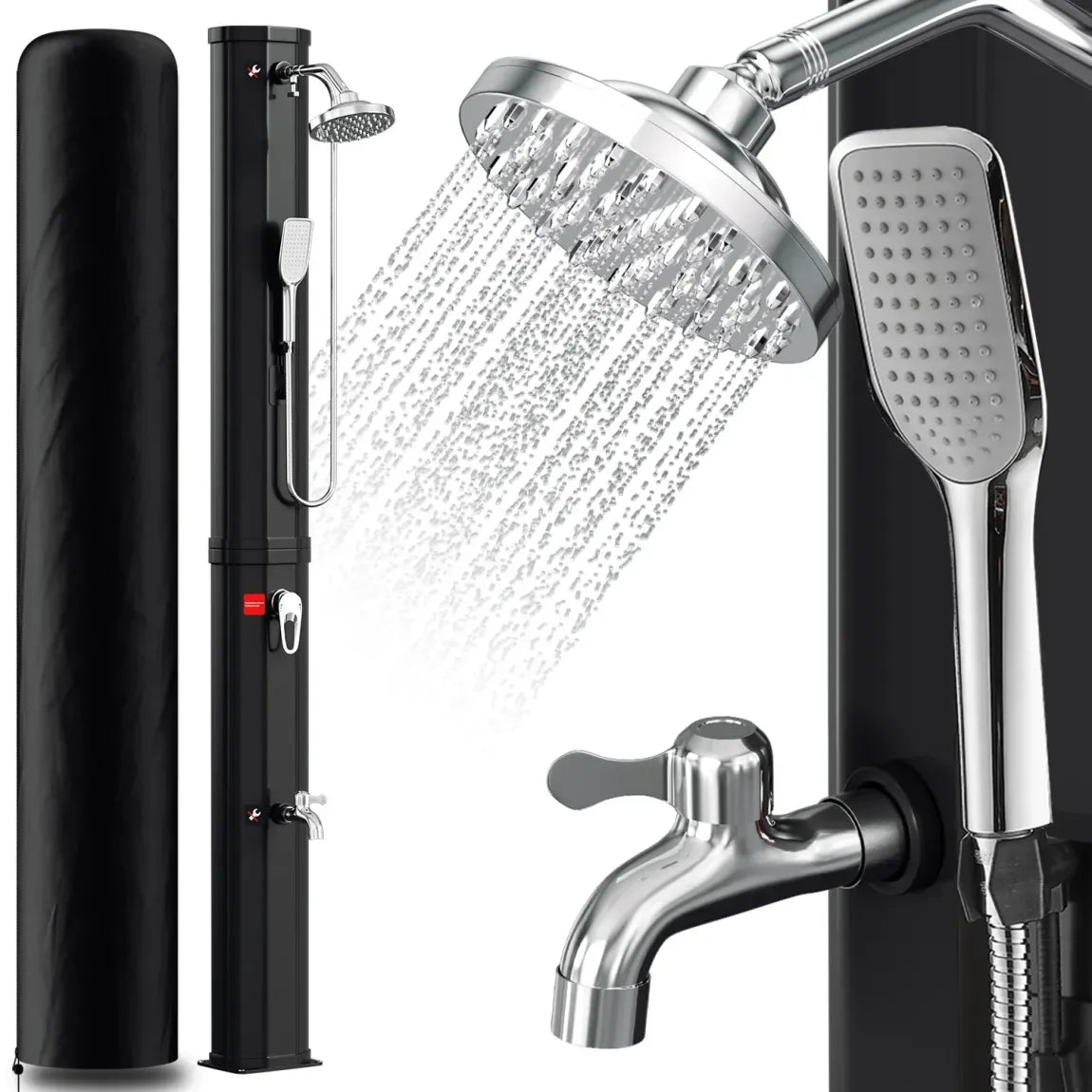 Sonnewelt ducha solaire de jardín 60 L con hosse de protection y duchatte