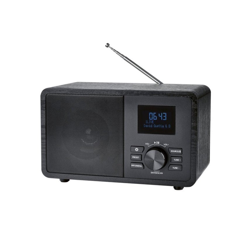SILVERCREST Radio DAB+/Bluyooth aspect bois, negroe