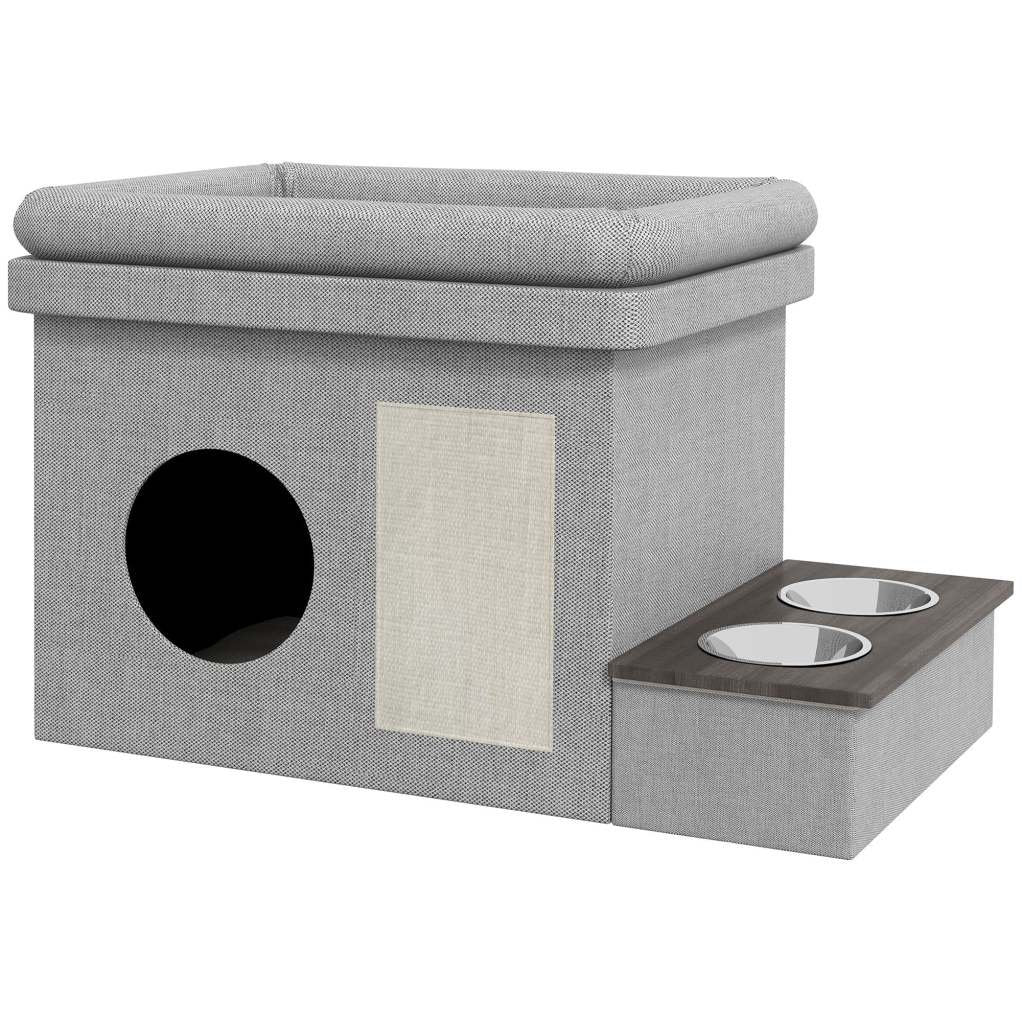sy de 2 gamelles en acero inoxidable sur sopuerta – Gris, 78 × 48 × 49,5 cm