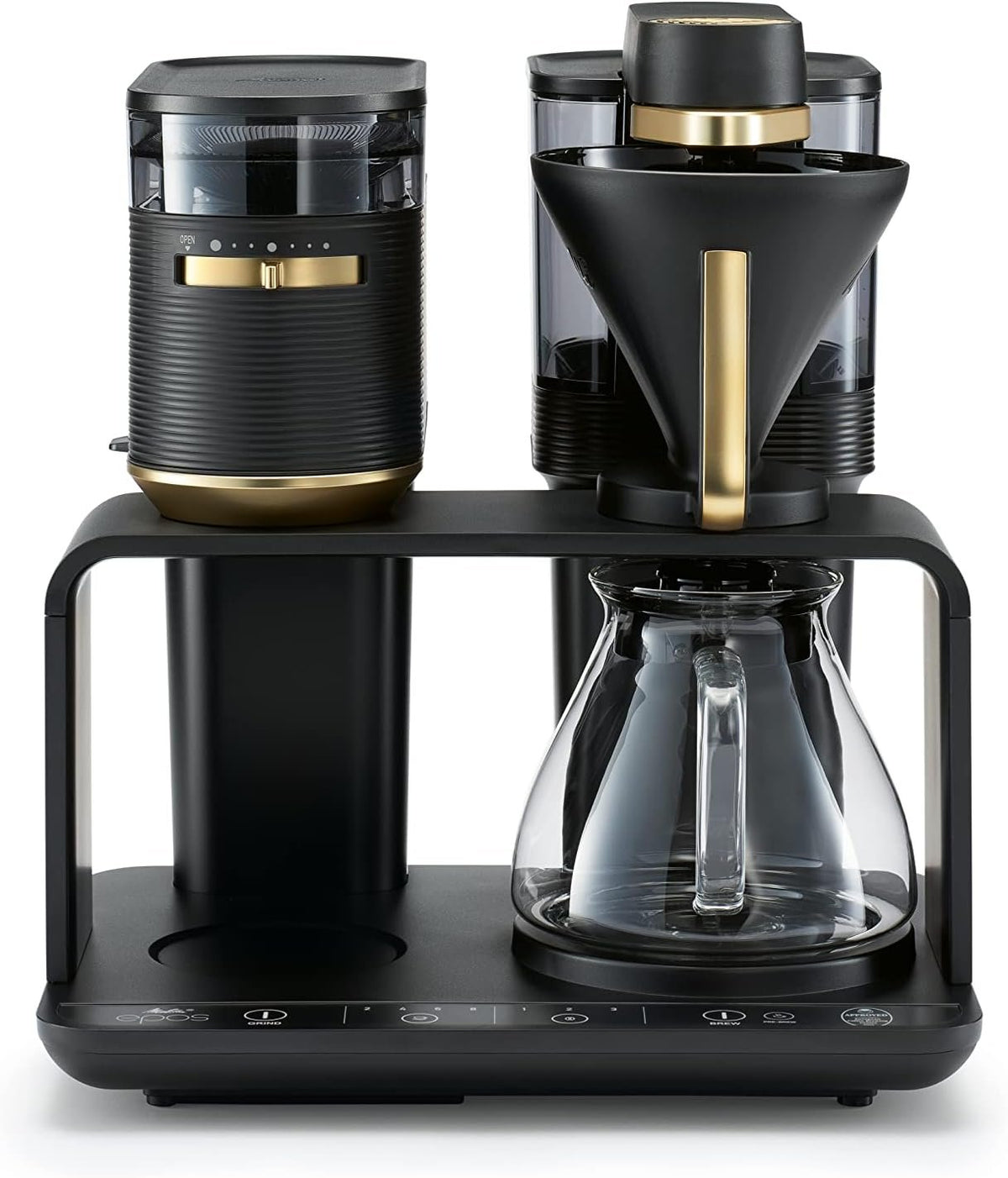 Mecamata EPOS cafyera con broyeur, negro/argent