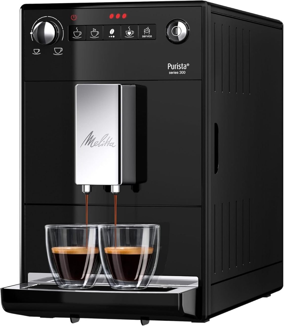 Mecamata Purista cafyera automático – Fonction café favori, broyeur, intensité regulable sur 3 niveaux, café y espresso, negro