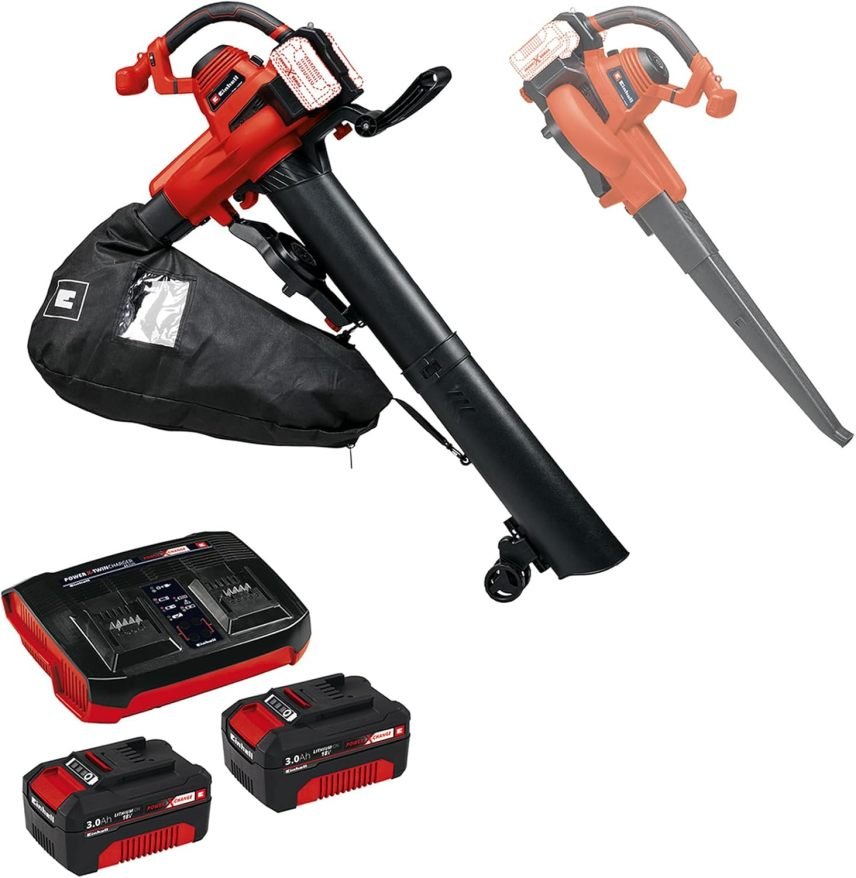 Einhell GE-CL 36/230 Li E-Solo Power X-Change aspiradora-soffleur de feuilles inalámbrico – 18 V, aspiration/sofflage, mode Turbo, tubes d’aspiration