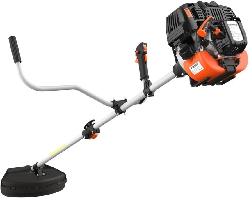 FUXTEC FX-4MS131 desbrozadora à essence – Moteur 4 temps, diamètre 320 mm, asa doble ergonomique, arrêt d’urgence, légère, harnais